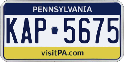 PA license plate KAP5675