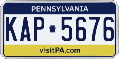 PA license plate KAP5676