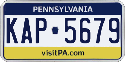 PA license plate KAP5679