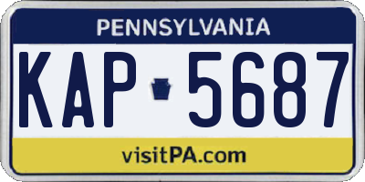 PA license plate KAP5687