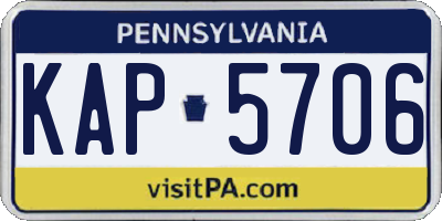 PA license plate KAP5706