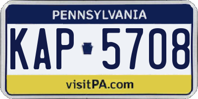 PA license plate KAP5708