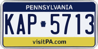PA license plate KAP5713