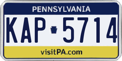 PA license plate KAP5714