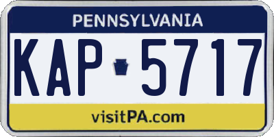 PA license plate KAP5717