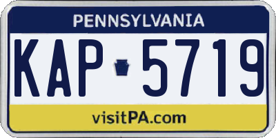 PA license plate KAP5719