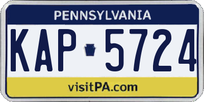 PA license plate KAP5724