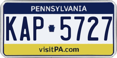 PA license plate KAP5727