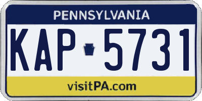 PA license plate KAP5731