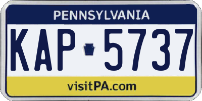 PA license plate KAP5737