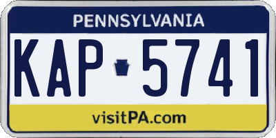 PA license plate KAP5741