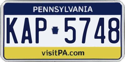 PA license plate KAP5748