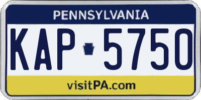 PA license plate KAP5750