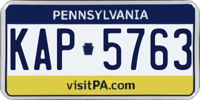 PA license plate KAP5763