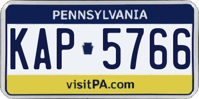 PA license plate KAP5766