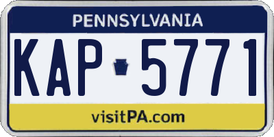 PA license plate KAP5771