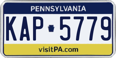PA license plate KAP5779