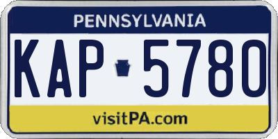 PA license plate KAP5780
