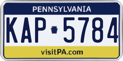 PA license plate KAP5784