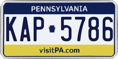 PA license plate KAP5786
