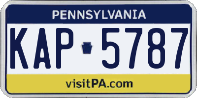 PA license plate KAP5787