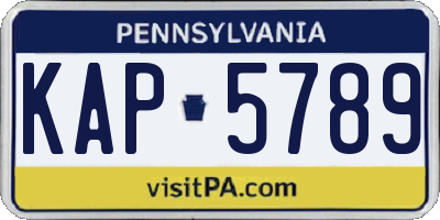 PA license plate KAP5789