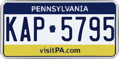 PA license plate KAP5795