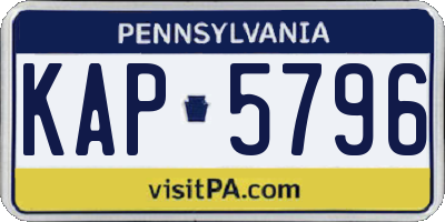 PA license plate KAP5796