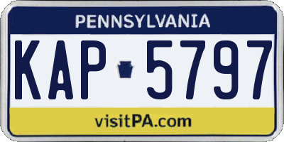PA license plate KAP5797