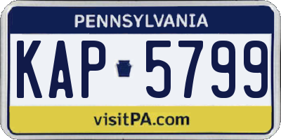 PA license plate KAP5799