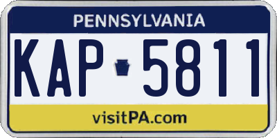 PA license plate KAP5811