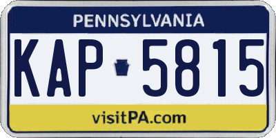 PA license plate KAP5815