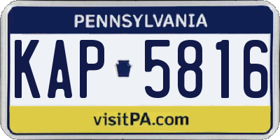 PA license plate KAP5816