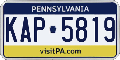 PA license plate KAP5819