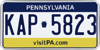 PA license plate KAP5823