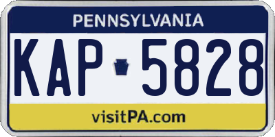 PA license plate KAP5828
