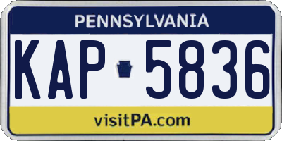 PA license plate KAP5836