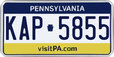 PA license plate KAP5855