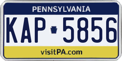 PA license plate KAP5856