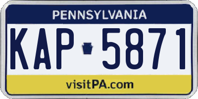 PA license plate KAP5871