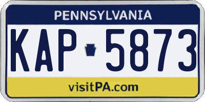 PA license plate KAP5873