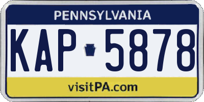 PA license plate KAP5878