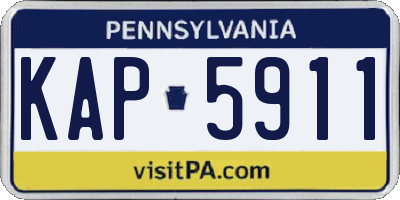 PA license plate KAP5911