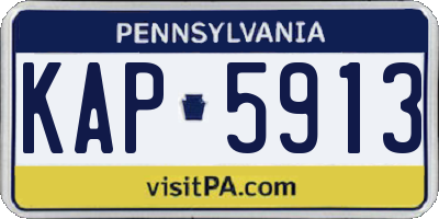 PA license plate KAP5913