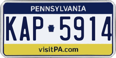 PA license plate KAP5914