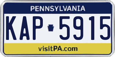PA license plate KAP5915
