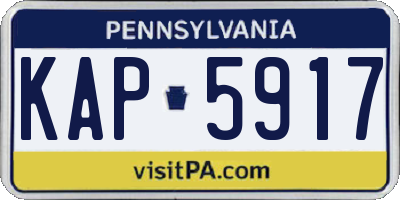 PA license plate KAP5917