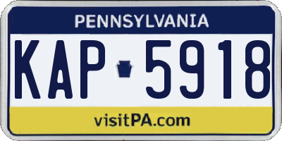 PA license plate KAP5918