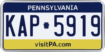 PA license plate KAP5919