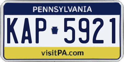 PA license plate KAP5921